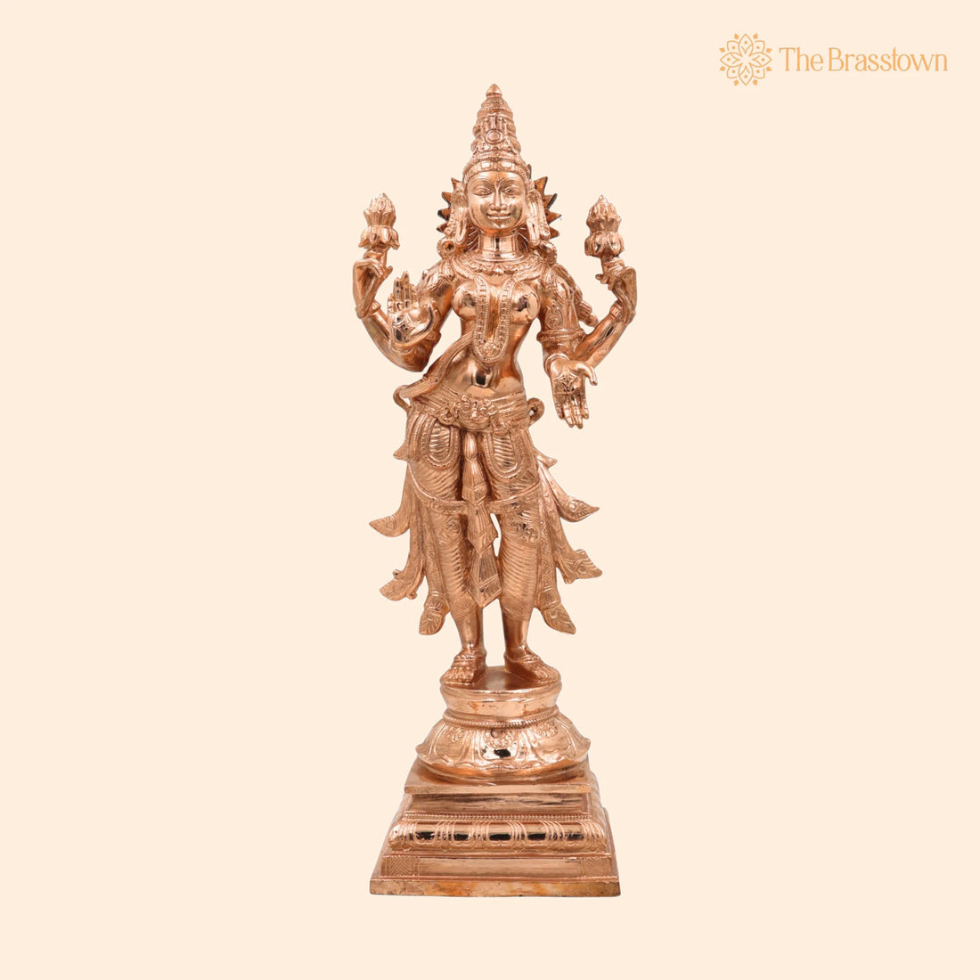 Bronze Mahalakshmi Idol – Handcrafted Panchaloha Lakshmi Murti, Ashtalakshmi, Varalakshmi for Puja, Home Mandir &amp; Décor 15.5 Inch 1