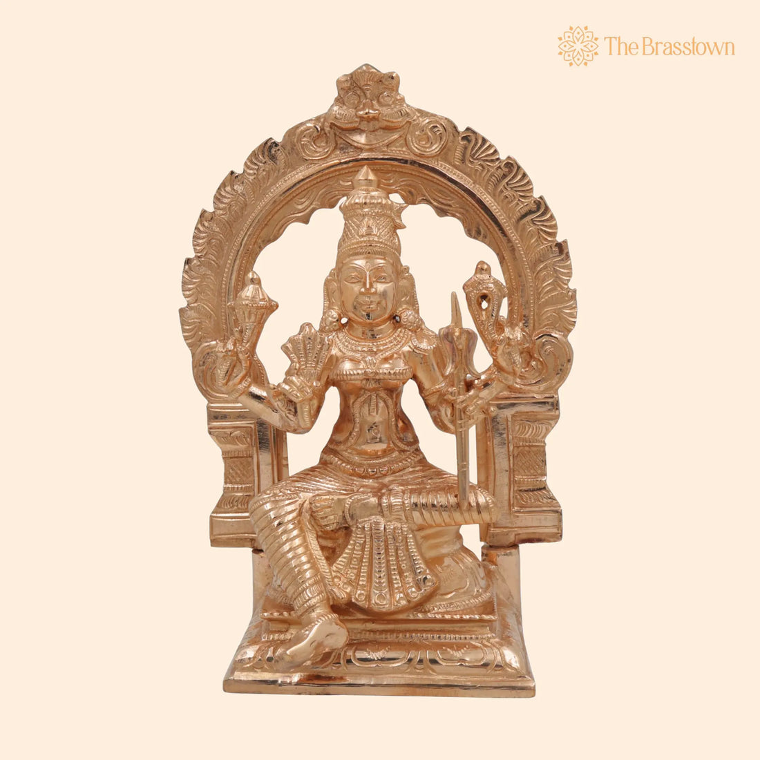 Bronze Rajarajeshwari / Lakshmi Idol – Handmade Panchaloha Murti, Chola Art Goddess Statue, Decorative &amp; Pooja Idol 10 Inch 1