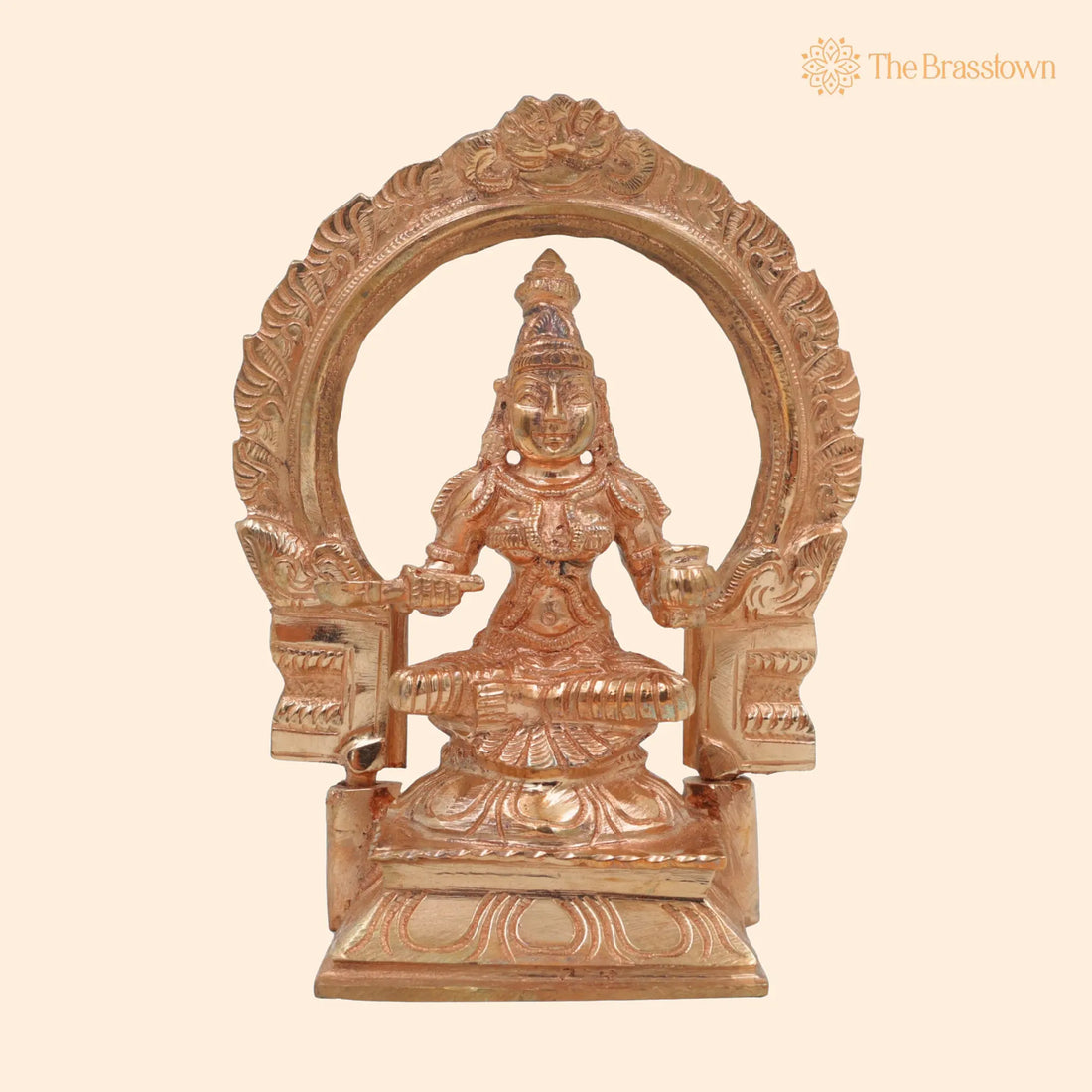 Bronze Annapurna Idol – Panchaloha Murti, Handmade Annapoorna Statue, Chola Art Sculpture for Puja, Home Mandir &amp; Décor 6.5 Inch 1