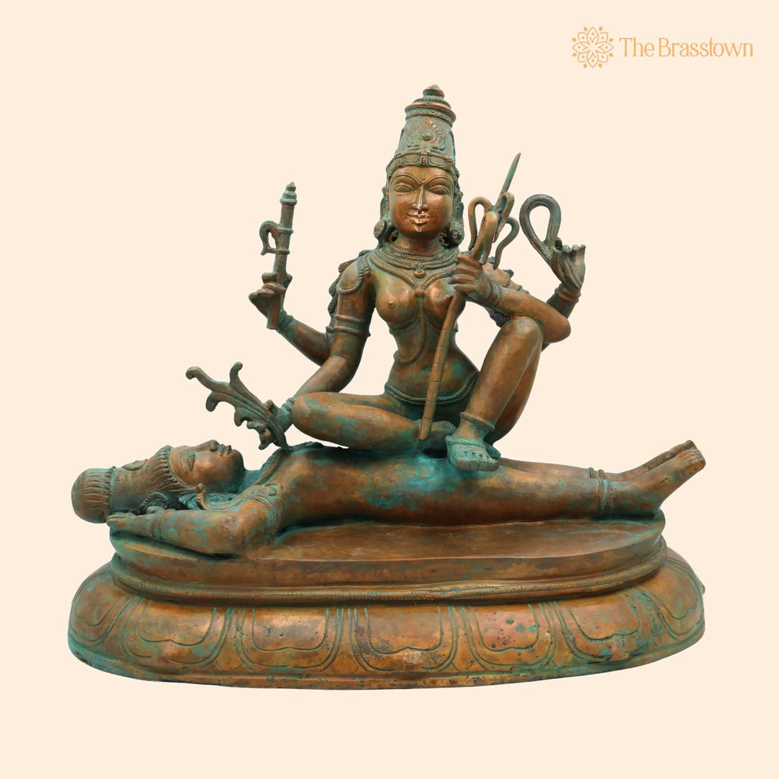 Bronze Handcrafted Sodeshwari On Shiva Idol – Panchaloha Murti, Chola Art Statue, Home Temple Décor, Spiritual Giftable Sculpture 13.5 Inch 1