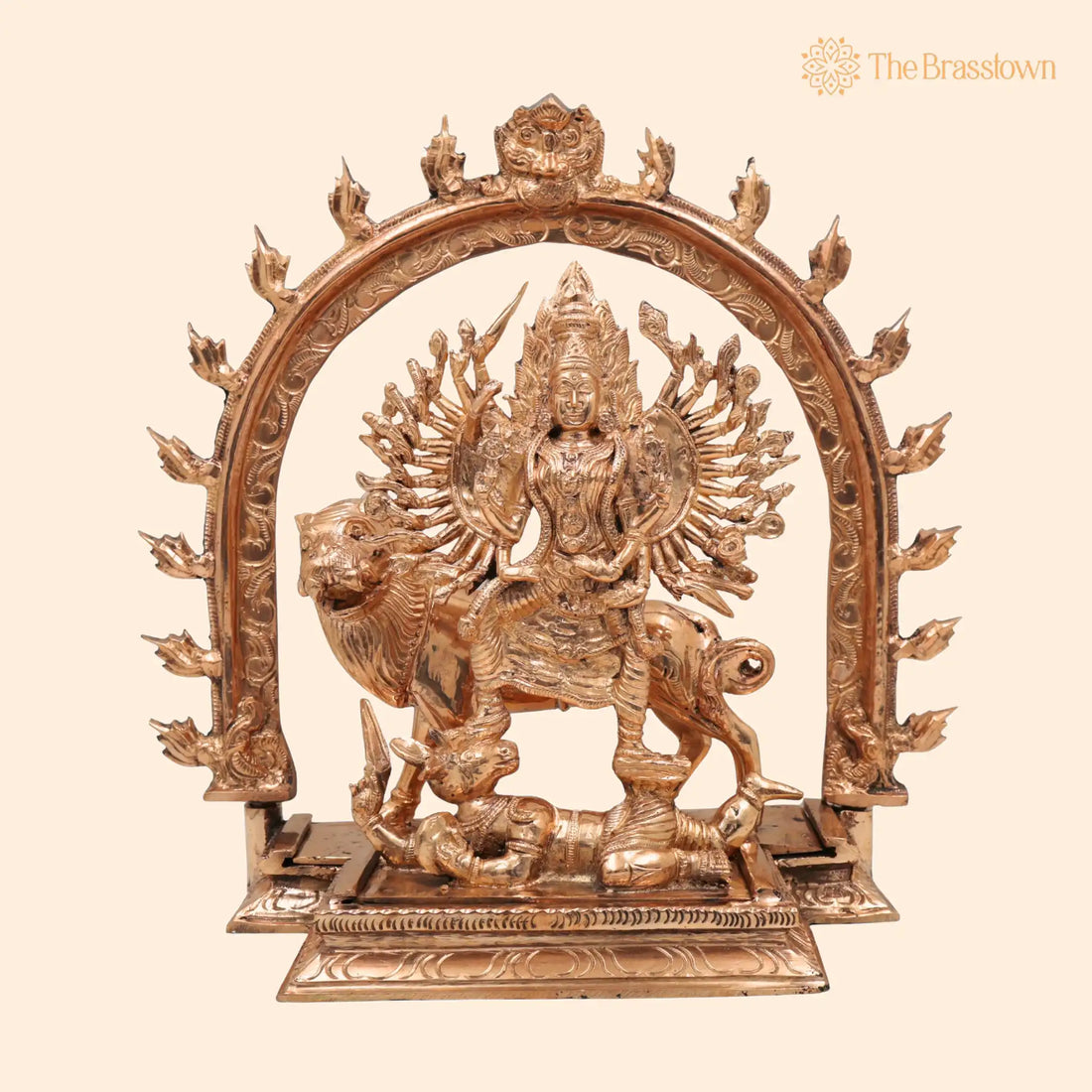 Bronze Durga Idol Mahishasuramardini Murti – Handcrafted Maa Durga, Shakti, Ambika, Bhavani Statue for Puja, Home Mandir &amp; Décor 12 Inch 1