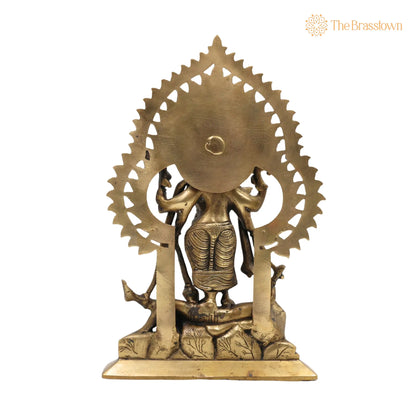 Brass Sindhura Samhara Ganesha Idol – Handcrafted Veera Ganapathi, Ugra Vinayaka, Asura Samhara Ganapati Murti for Home Temple &amp; Puja Décor 13 Inch 4