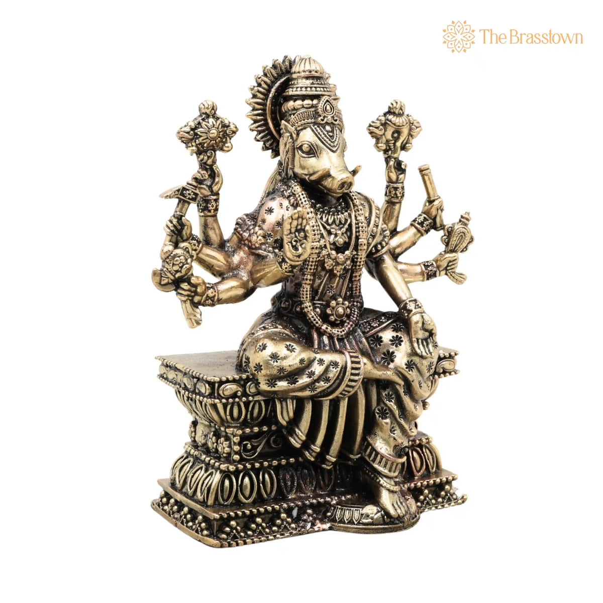 Brass Varahi Amma Idol – Varahi Devi Murti, Handcrafted Statue for Pooja, Home Décor &amp; Gifting 6 Inch 2