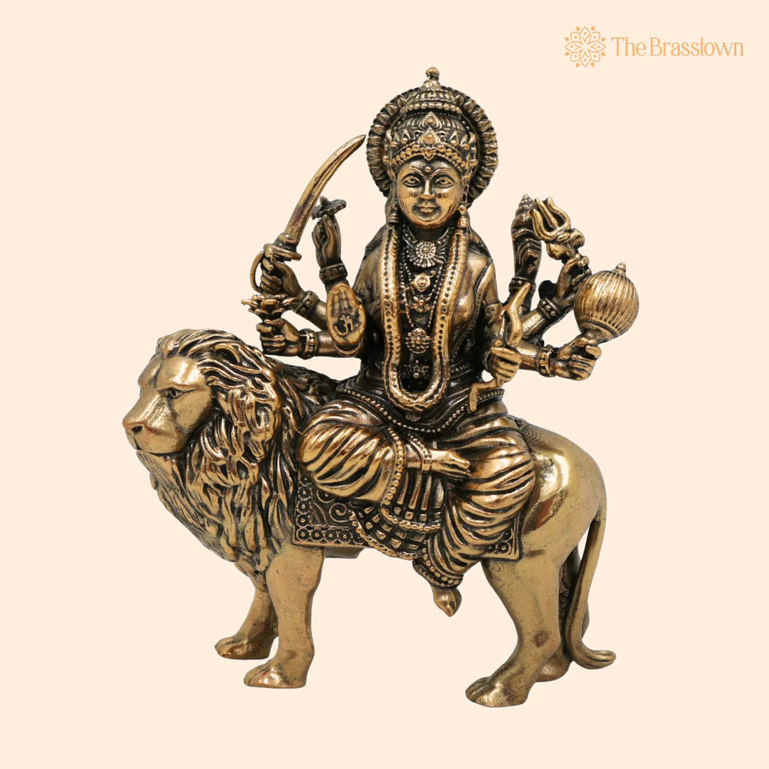 Brass Handcrafted Durga Idol – Maa Durga Murti, Shakti Statue, Bhavani, Mahishasuramardini, Pooja Sculpture, Home Temple Décor 4 Inch 1