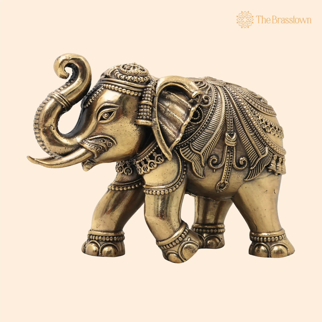 Brass Gaja Elephant Idol for Vastu Pooja – Handcrafted Spiritual Home Décor &amp; Auspicious Gifting 2 Inch 1