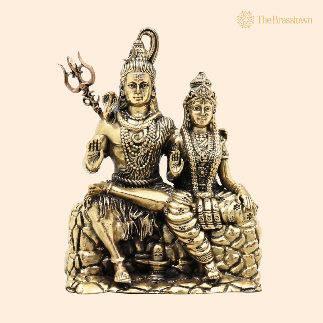 Brass Shiva Parvati Murti – Uma Maheshwara Idol, Handcrafted Traditional Statue for Pooja, Décor &amp; Gifting 5 Inch 1