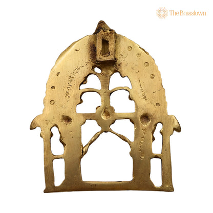 Brass Small Prabhavali Arch Frame – Handcrafted Wall Hanging Kirtimukha Prabhawali for Home Temple, Deity Backdrop, Pooja Décor, Prabhaval 5.5 Inch 4