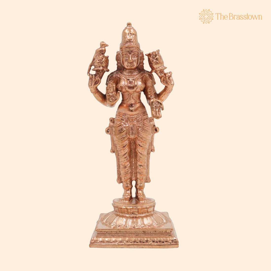 Bronze Standing Lakshmi Idol – Handcrafted Maha Lakshmi Murti for Pooja, Temple &amp; Home Décor 4 Inch 1