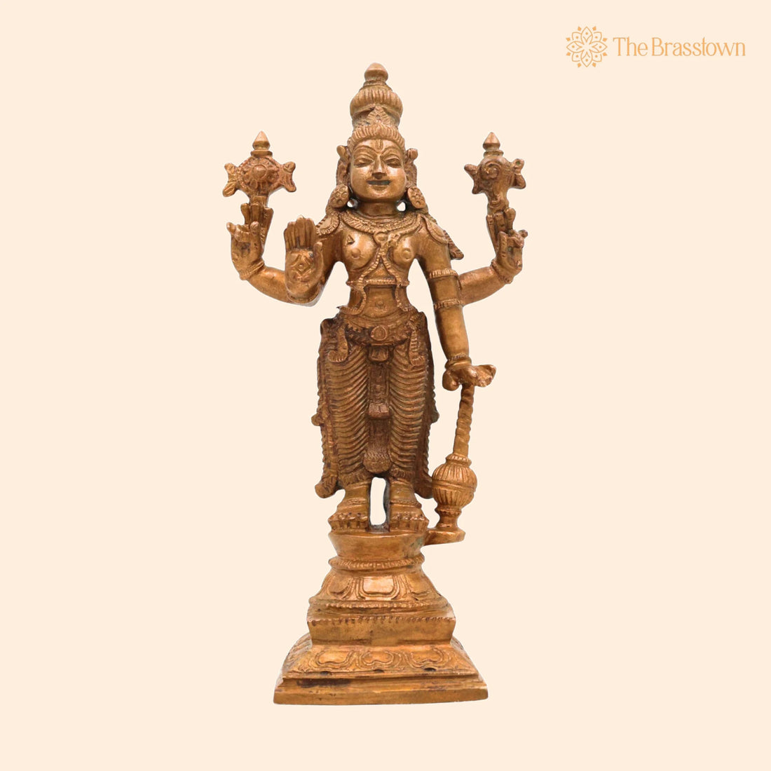 Bronze Handcrafted Vishnu Idol – Panchaloha, Chola Art, South Indian Temple Sculpture 6.5 Inch 1
