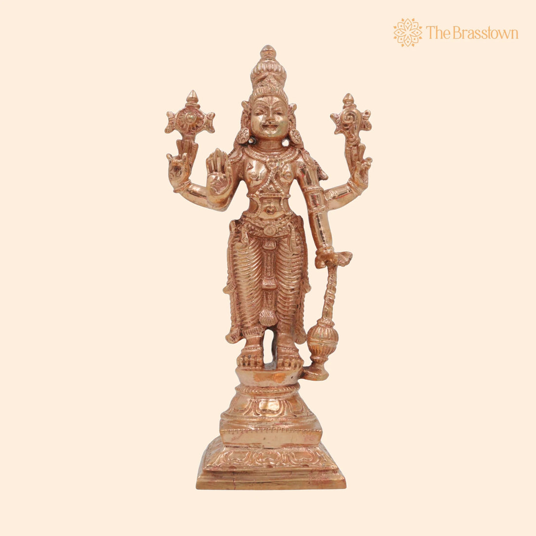 Bronze Handcrafted Vishnu Idol – Narayana, Panchaloha, Chola Art, South Indian Temple Sculpture 6.5 Inch 1
