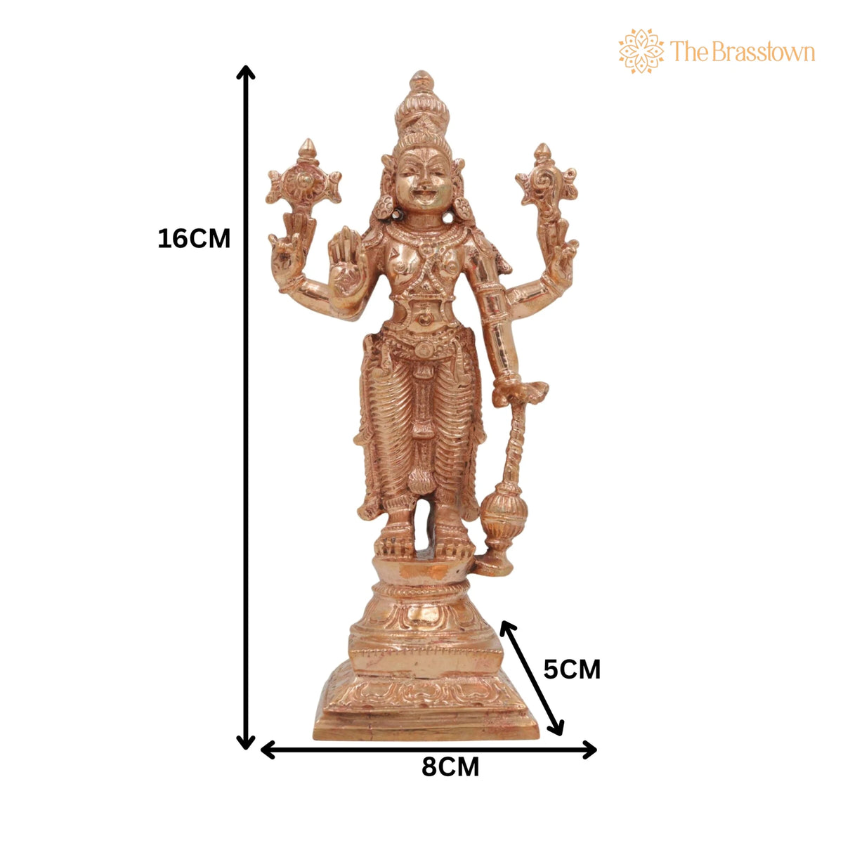 Bronze Vishnu with Sri Devi &amp; Bhu Devi Idol – Handcrafted Murti for Pooja, Temple &amp; Home Décor Set 6.5 Inch 5