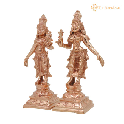 Bronze Sri Devi &amp; Bhu Devi Idol Set – Handcrafted Goddess Murti for Pooja, Temple &amp; Home Décor 4.5 Inch 3