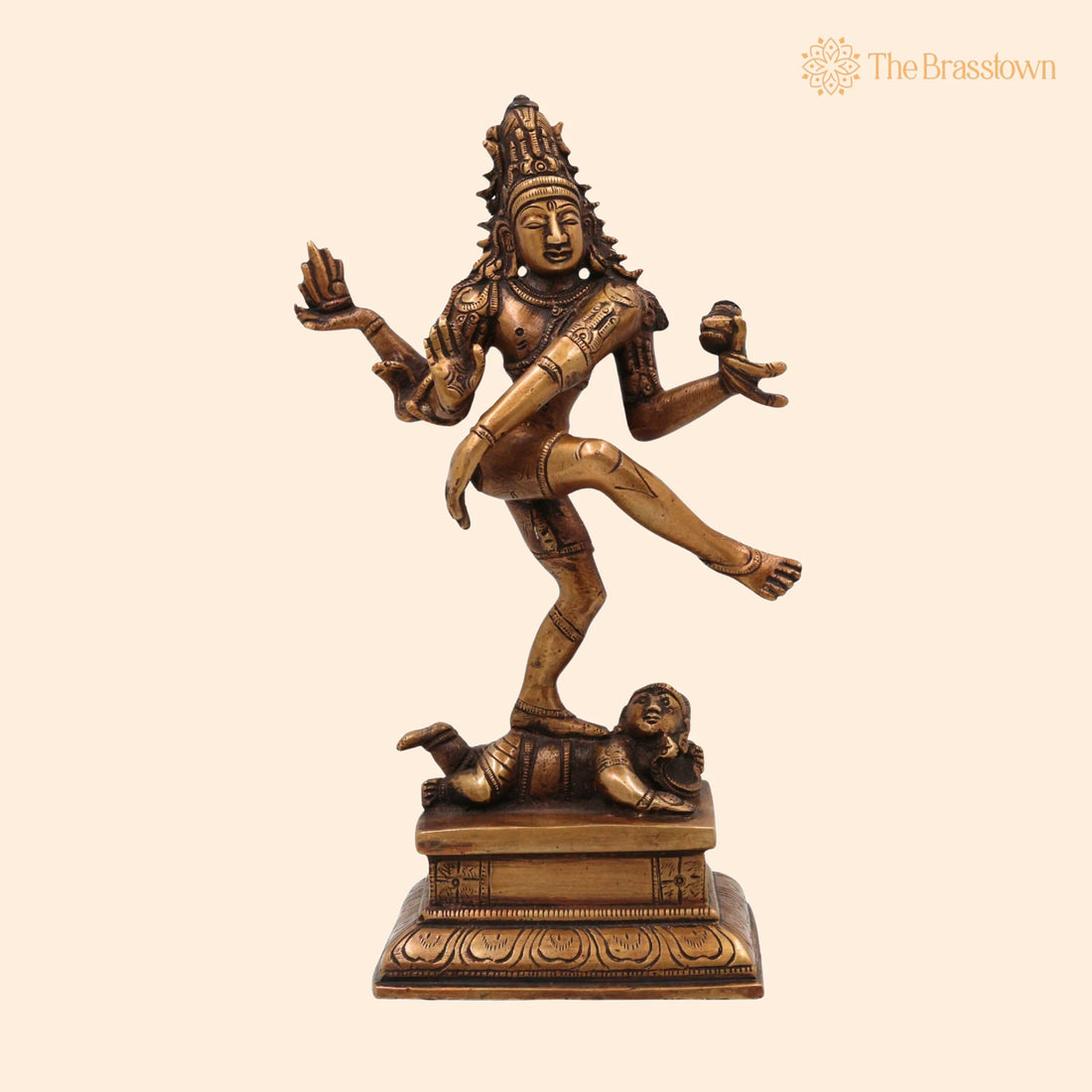 Brass Nataraja Idol – Handmade Tandava Murti for Home Temple Décor 10 Inch 1