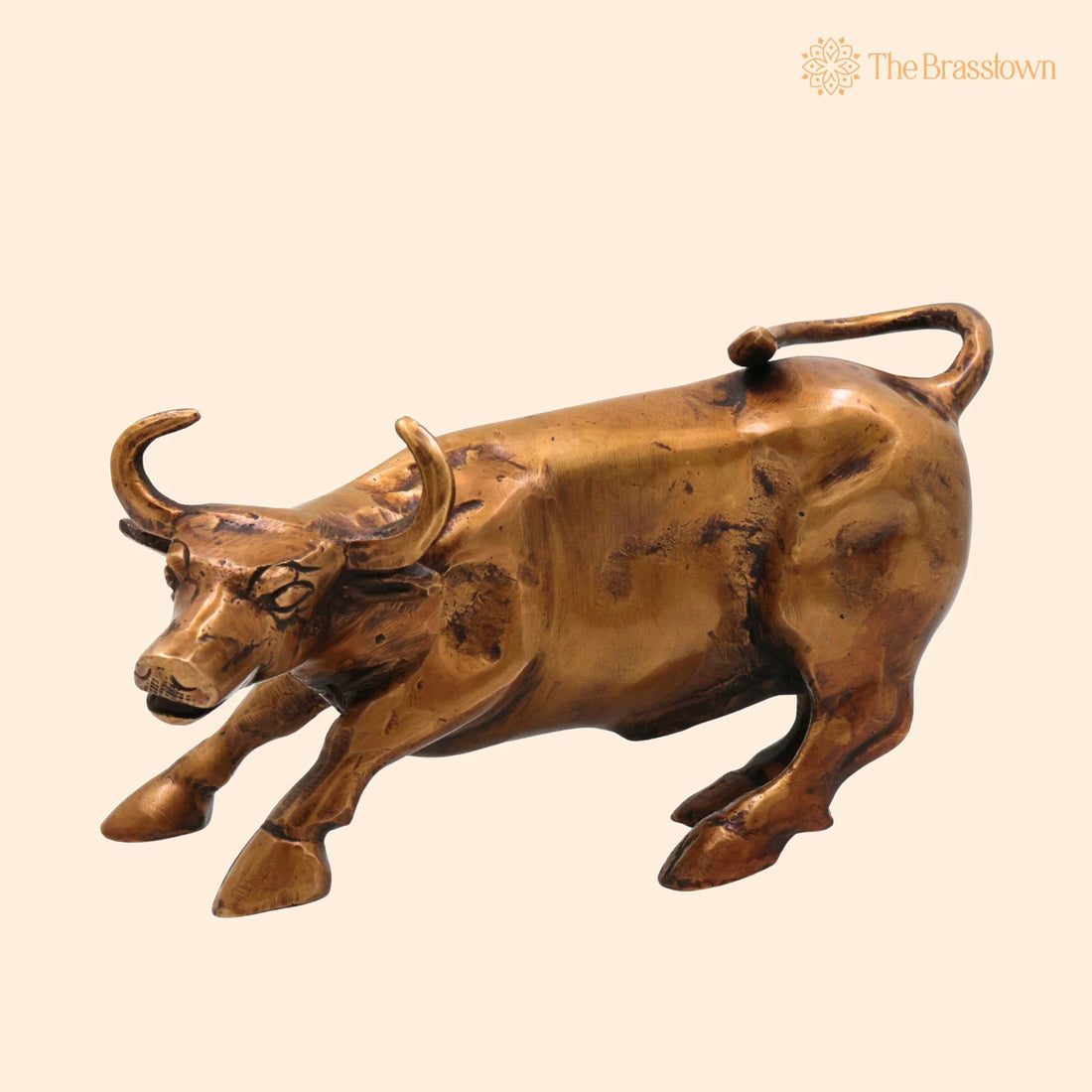 Brass Handcrafted Bull – Shiva’s Vehicle Nandhi Murti for Pooja, Temple &amp; Home Décor 4.5 Inch 1