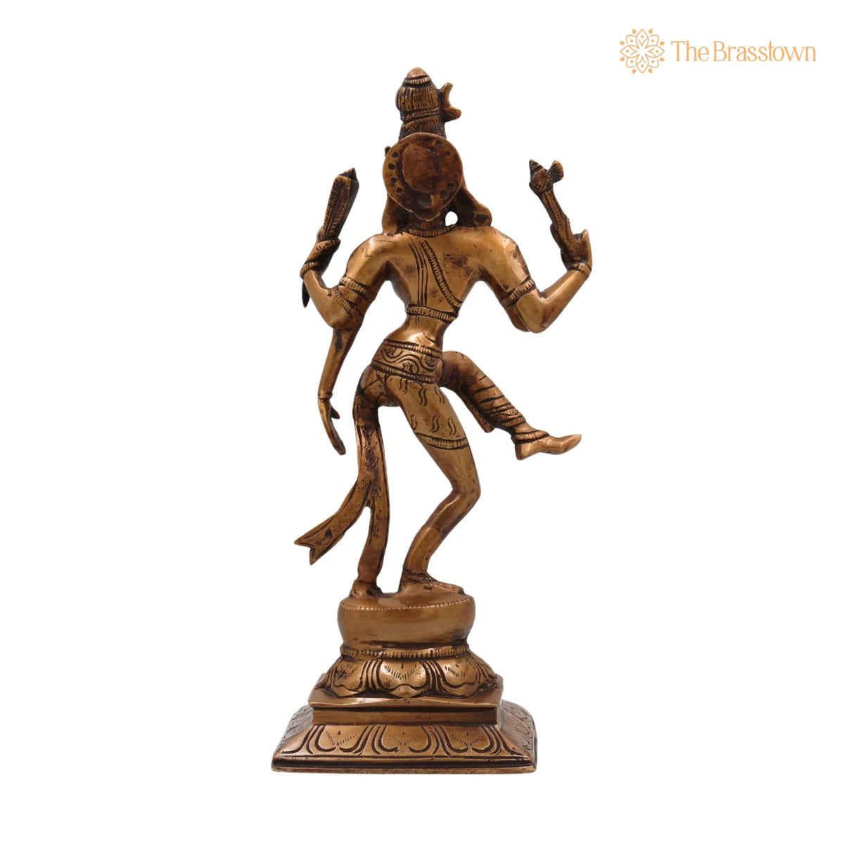 Brass Dancing Ardhanarishwara Idol – Handcrafted Ardhanari Statue for Temple &amp; Home Décor 12 Inch 4