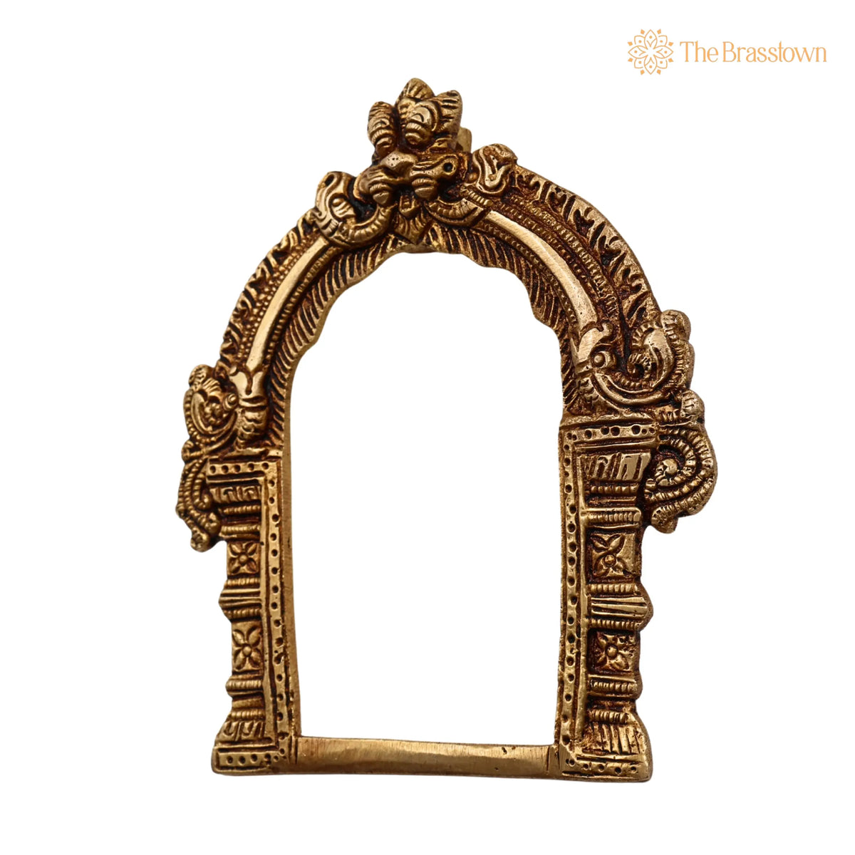 Brass Prabhavali – Handcrafted Frame Arch Wall Hanging Prabhawal Temple Home Décor Prabhawali For Small Diety Prabhaval 6 Inch 4