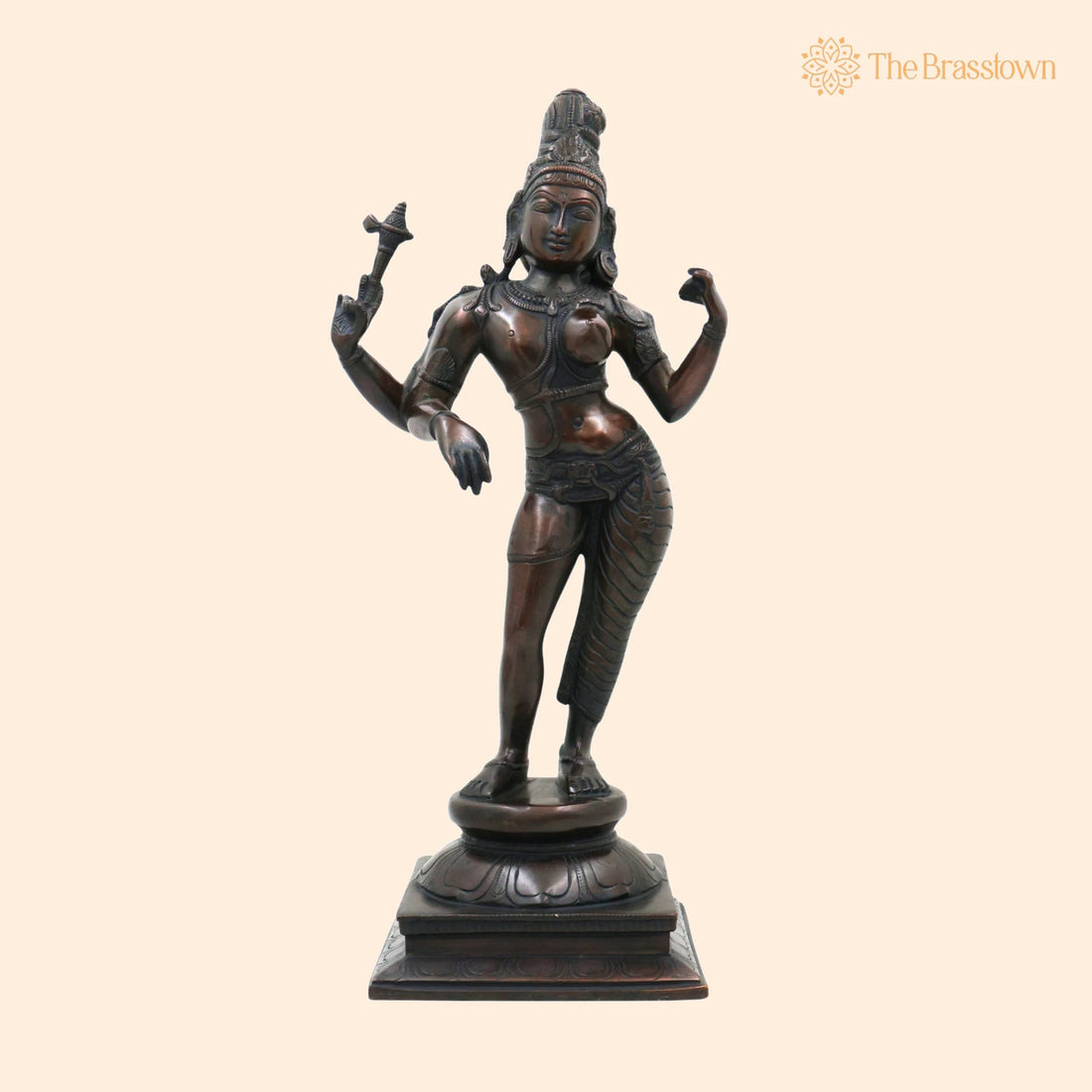Brass Ardhanarishwara Idol – Handcrafted Home Décor &amp; Spiritual Gifts 15.5 Inch 1