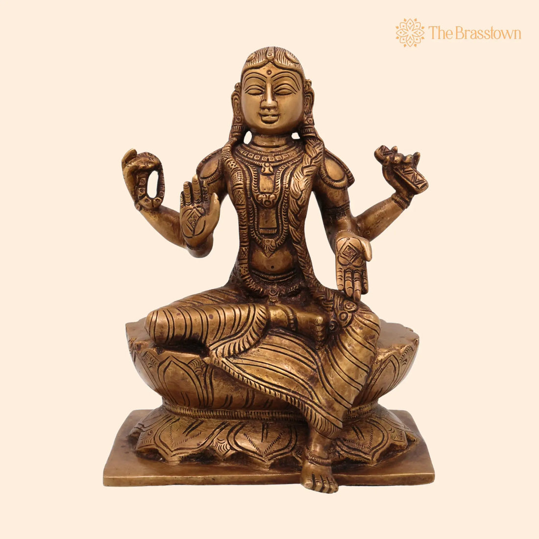 Brass Balambika Idol – Handcrafted Goddess Balambika Murti, Divine Bal Tripura Sundari Statue for Pooja, Temple &amp; Home Décor 9 Inch 1