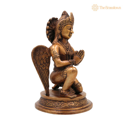 Brass Garud Dev Idol – Handcrafted Murti, Home Décor &amp; Spiritual Gifts 9 Inch 2