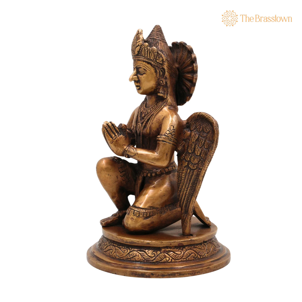 Brass Garud Dev Idol – Handcrafted Murti, Home Décor &amp; Spiritual Gifts 9 Inch 3