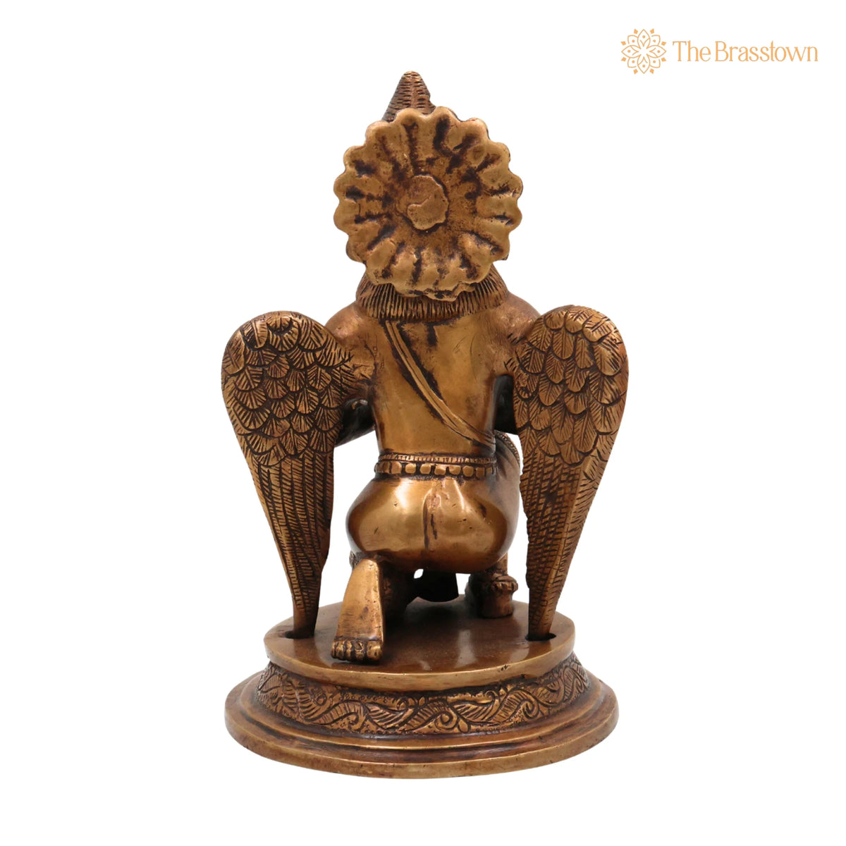 Brass Garud Dev Idol – Handcrafted Murti, Home Décor &amp; Spiritual Gifts 9 Inch 4