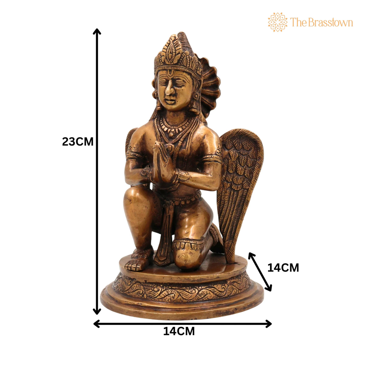 Brass Garud Dev Idol – Handcrafted Murti, Home Décor &amp; Spiritual Gifts 9 Inch 5