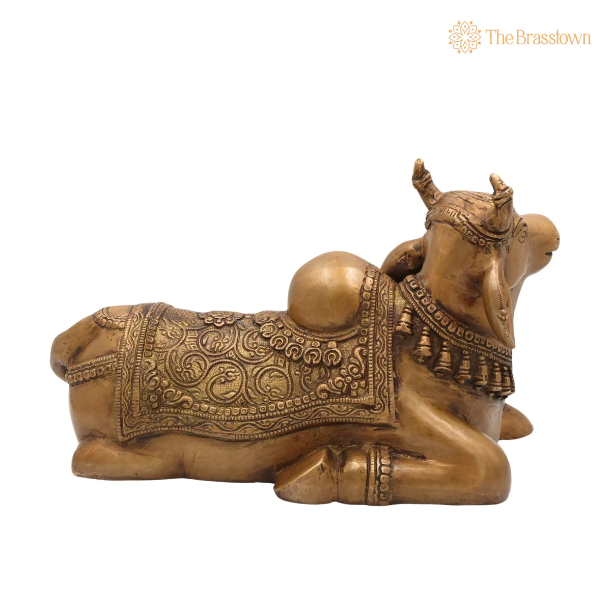 Brass Handcrafted Nandi Idol – Home Décor &amp; Gifts 8.5 Inch 4