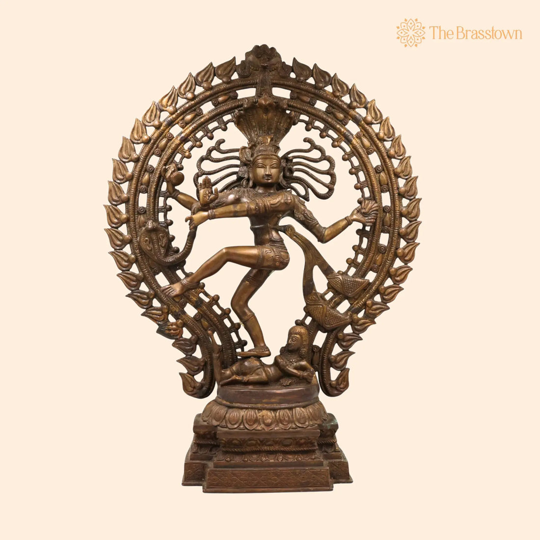 Brass Nataraja Idol – Handcrafted Tandava Sculpture for Pooja, Home Décor &amp; Gifts 22.5 Inch 1