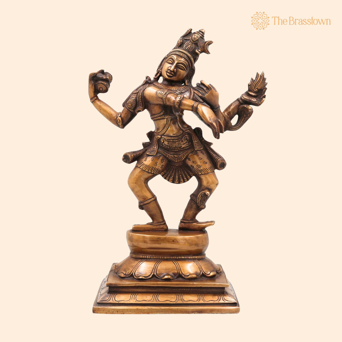 Brass Nataraja Idol – Handcrafted Tandava Sculpture for Pooja, Home Décor &amp; Gifts 14 Inch 1