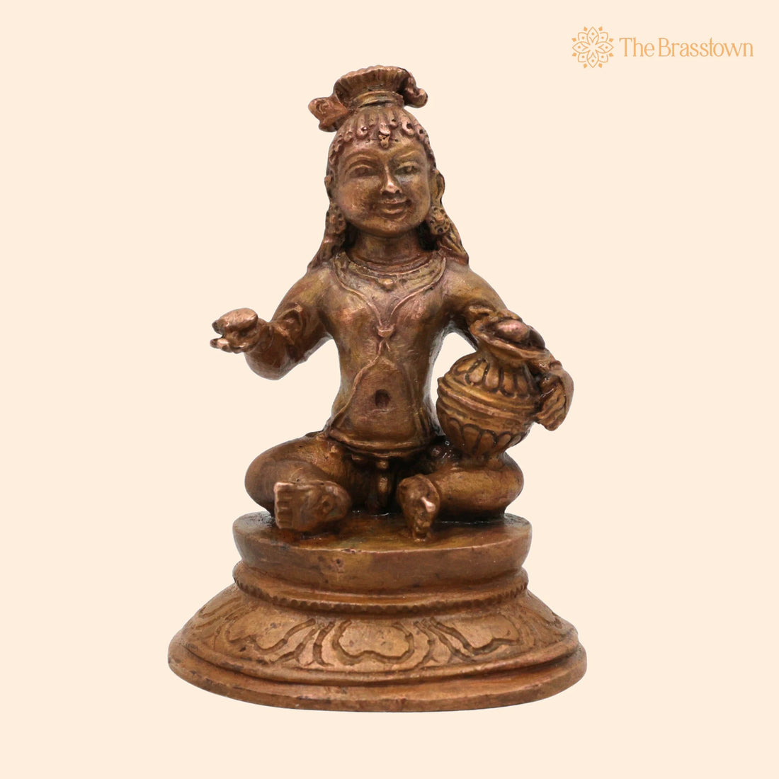 Bronze Handmade Krishna Idol – Panchaloha Murti, Gopal Govinda Kanhaiya Balakrishna Chola Art Statue for Puja, Home Mandir &amp; Décor 3 Inch 1