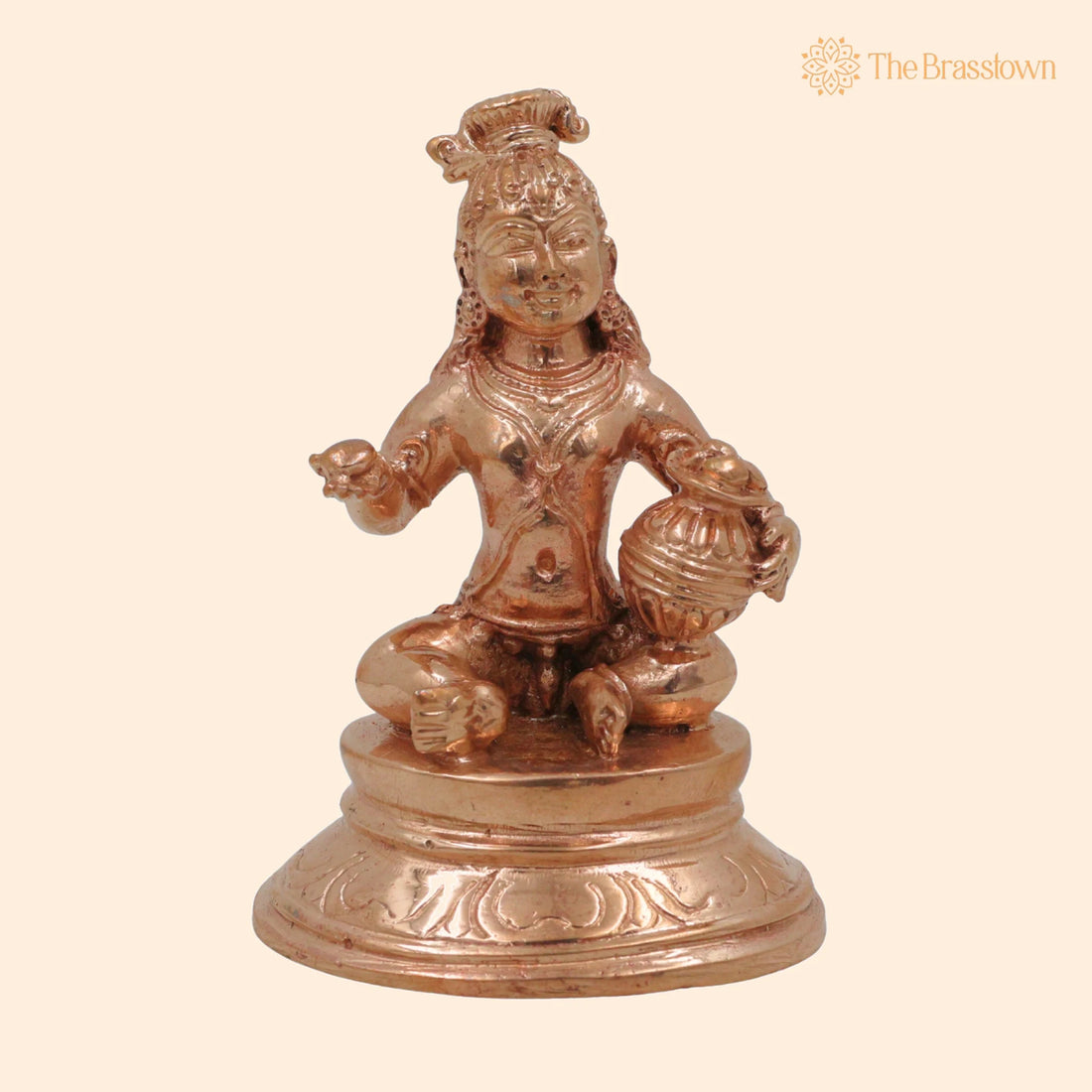 Bronze Handmade Krishna Idol – Panchaloha Gopal Murti, Kanhaiya Govinda Balakrishna Statue, Chola Art Panchdhatu Idol 3 Inch 1