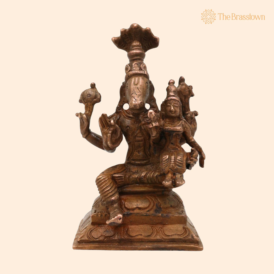 Bronze Handcrafted Varaha Lakshmi Idol – Panchaloha Varahi Amman / Bhudevi / Lakshmi Varaha Statue for Temple &amp; Home Décor 3 Inch 1
