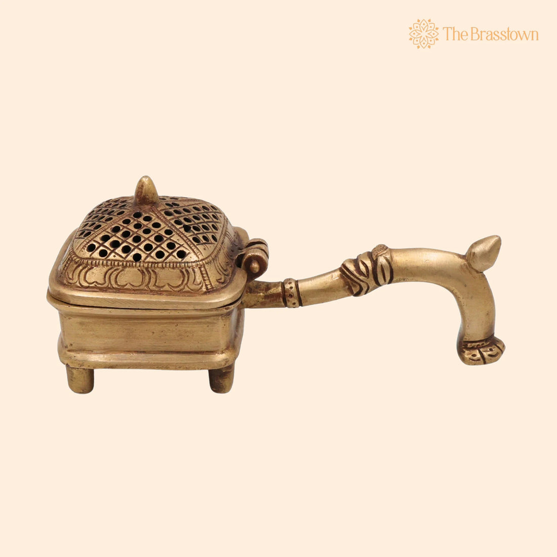 Brass Doopa Dani – Handcrafted Traditional Dhoop Incense Burner for Pooja, Meditation &amp; Home Décor 2.5 Inch 1