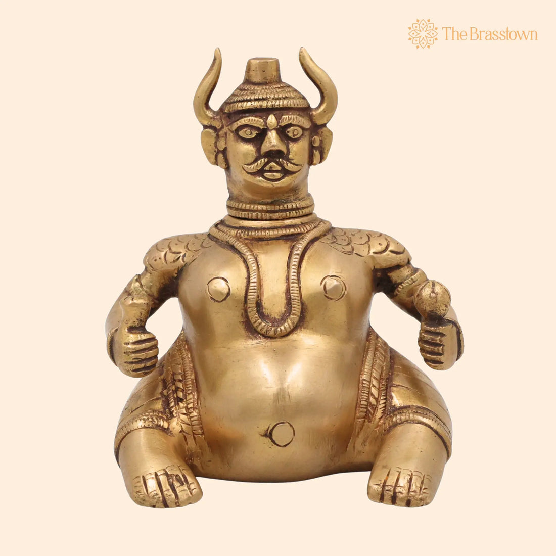 Brass Man Lamp Diya Idol – Handcrafted Traditional Oil Lamp for Pooja, Meditation &amp; Home Décor 5.5 Inch 1