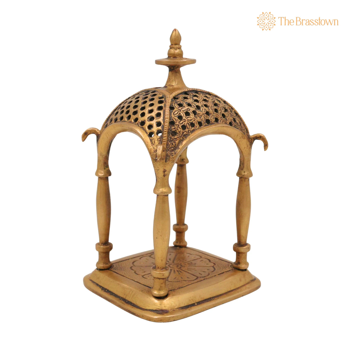Brass Temple Idol – Handcrafted Pooja Mandir, Decorative Brass Devastanam for Home Temple &amp; Spiritual Décor 6.5 Inch 3
