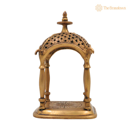 Brass Temple Idol – Handcrafted Pooja Mandir, Decorative Brass Devastanam for Home Temple &amp; Spiritual Décor 6.5 Inch 4