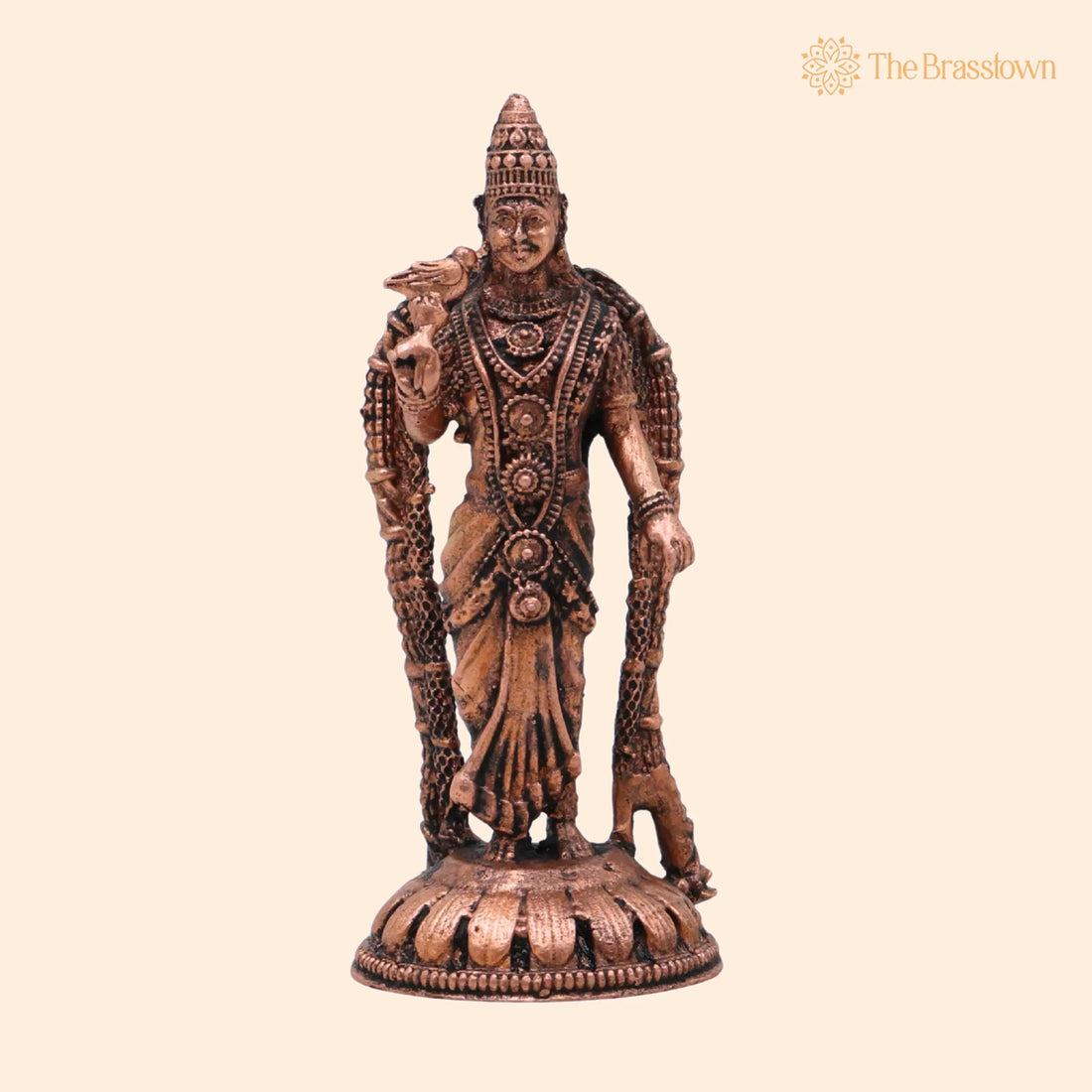 Copper Meenakshi Amman Idol – Handcrafted Traditional Murti for Puja, Home Mandir &amp; Décor 3 Inch 1