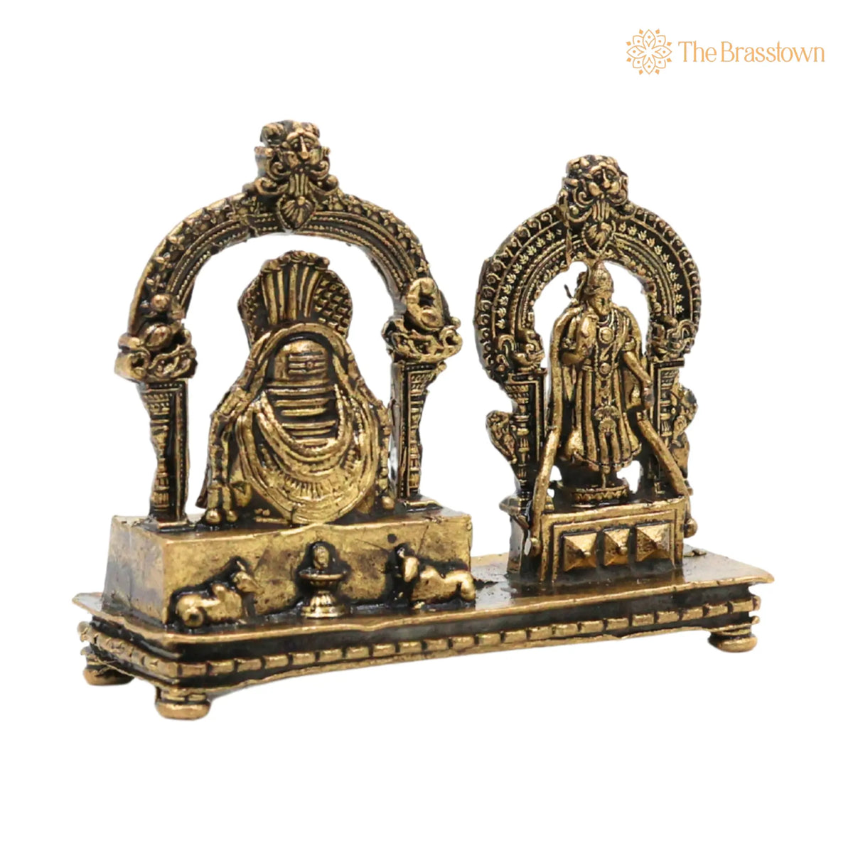 Brass Shiva Lingam Parvati Idol – Handcrafted Shivling Parvati Murti for Puja, Home Mandir &amp; Décor 1.5 Inch 2