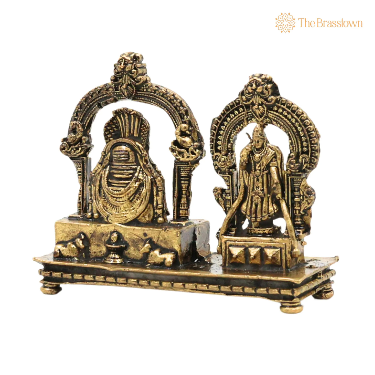 Brass Shiva Lingam Parvati Idol – Handcrafted Shivling Parvati Murti for Puja, Home Mandir &amp; Décor 1.5 Inch 3