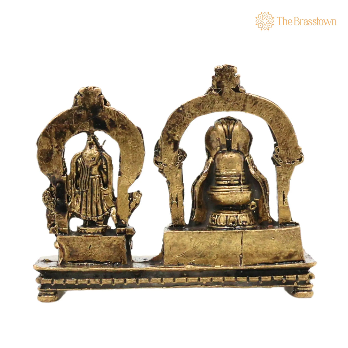 Brass Shiva Lingam Parvati Idol – Handcrafted Shivling Parvati Murti for Puja, Home Mandir &amp; Décor 1.5 Inch 4