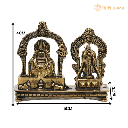 Brass Shiva Lingam Parvati Idol – Handcrafted Shivling Parvati Murti for Puja, Home Mandir &amp; Décor 1.5 Inch 5