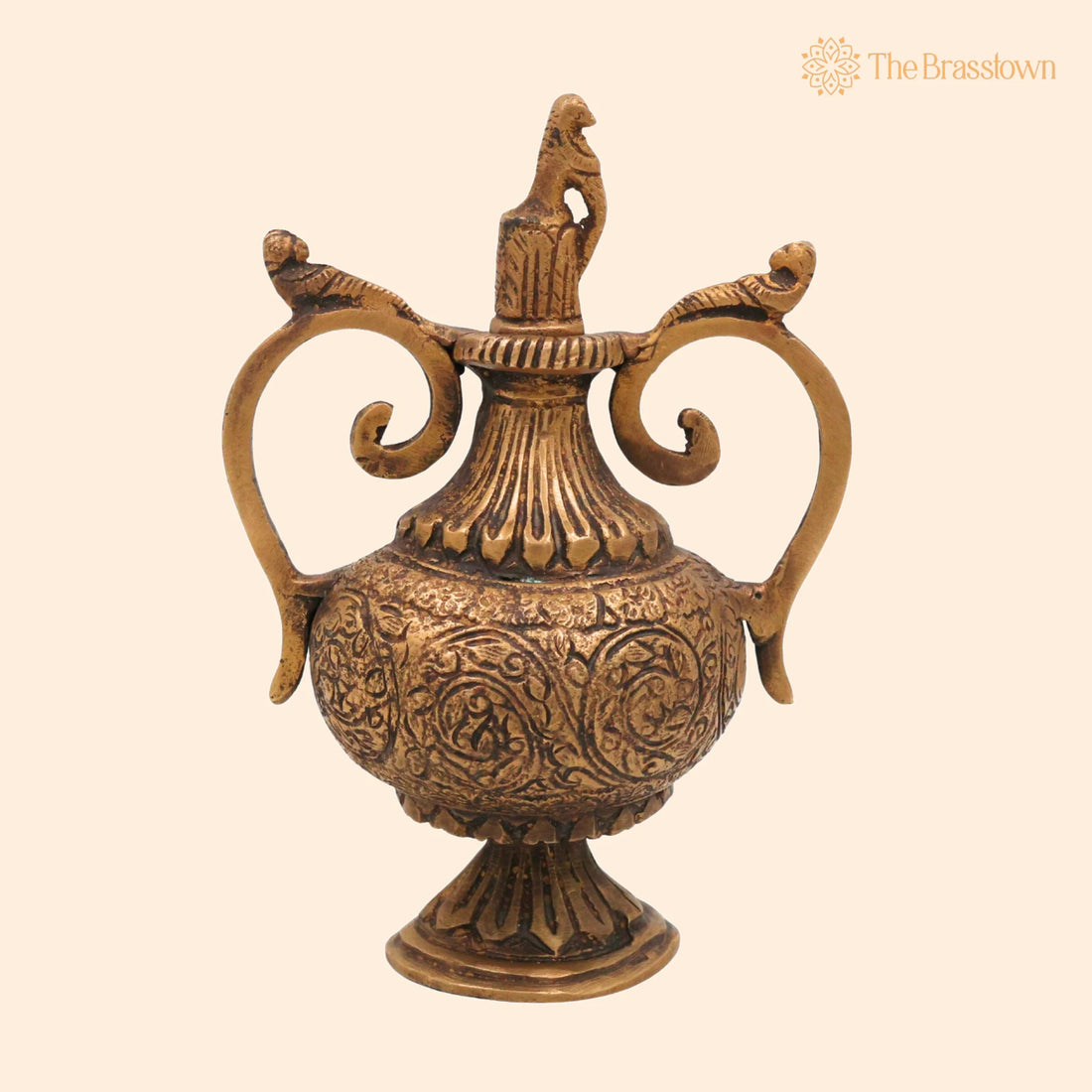Brass Ink pot – Peetal Pital Kalam Daani Masi Daani, Handmade Vintage Writing Ink Well, Indian Handicraft Puja Décor Gift 6 Inch 1