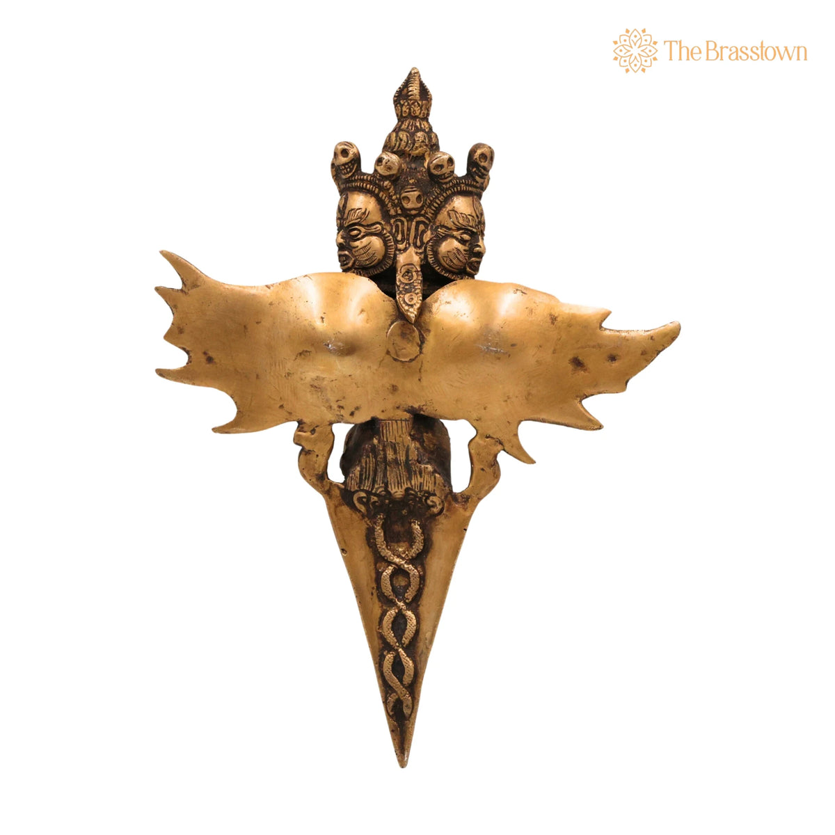 Brass Phurba Vajra Idol – Handcrafted Tibetan Dorje Kila Dagger, Vajrakilaya Buddhist Ritual Statue, Tantric Vajra Kila for Pooja &amp; Home Décor 10.5 Inch 4