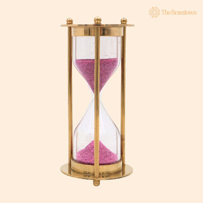 Brass Sand Timer – Handcrafted Hourglass, Peetal Sand Clock Office And Home Décor 4 Inch 1