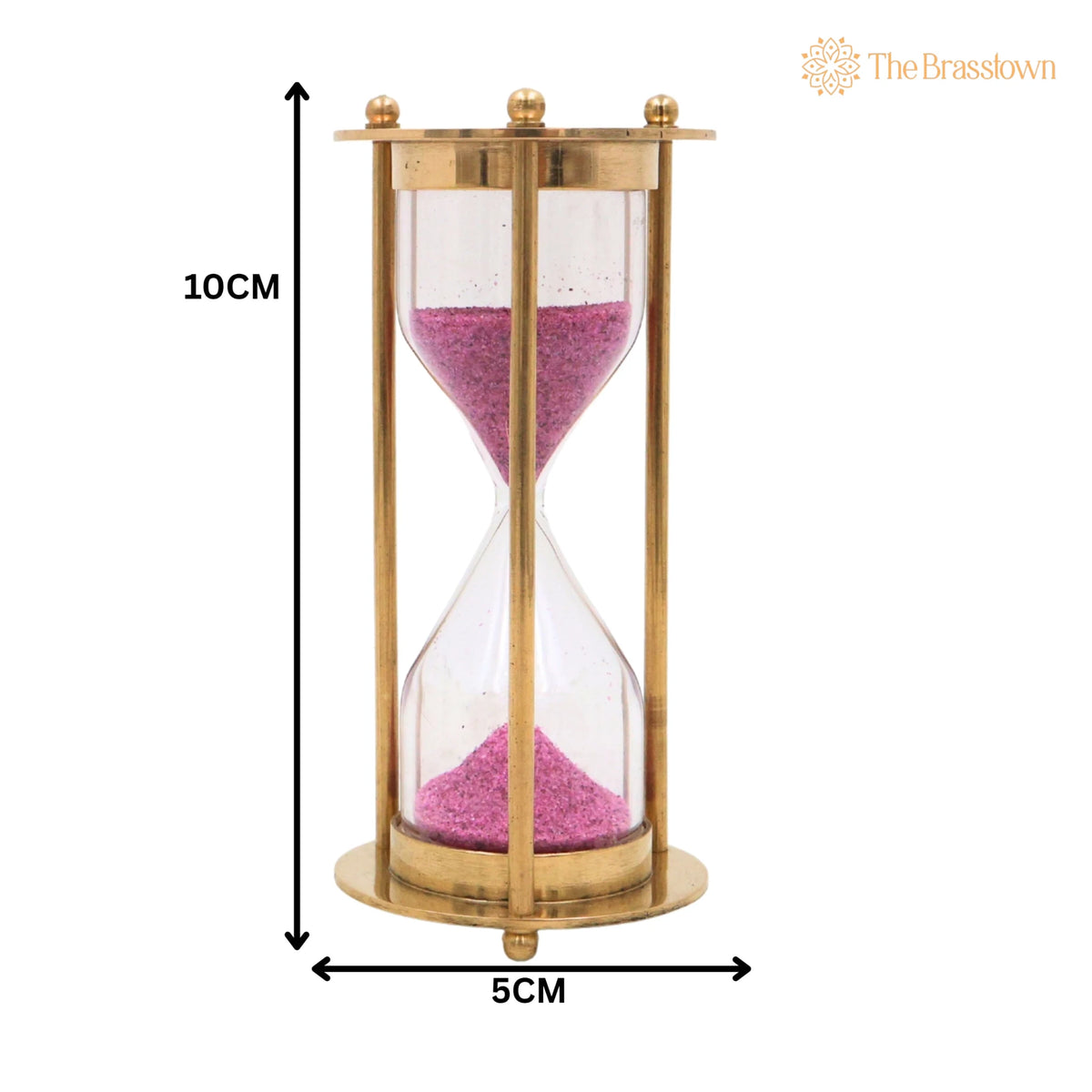 Brass Sand Timer – Handcrafted Hourglass, Peetal Sand Clock Office And Home Décor 4 Inch 4