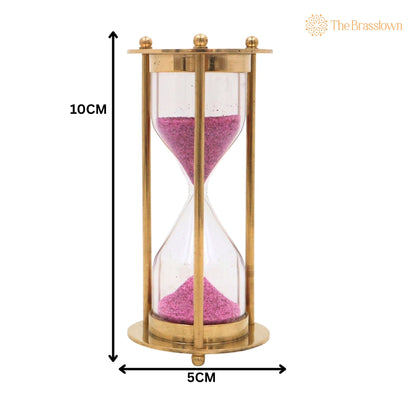 Brass Sand Timer – Handcrafted Hourglass, Peetal Sand Clock Office And Home Décor 4 Inch 4