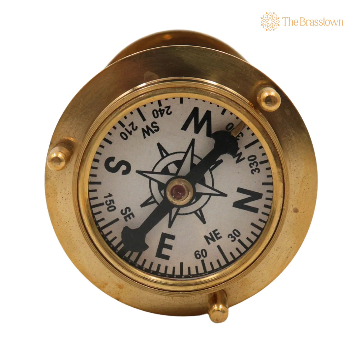 Brass Sand Timer With Compass – Peetal Hourglass, Pittal Decorative Handcrafted Sand Clock 7 Inch 4