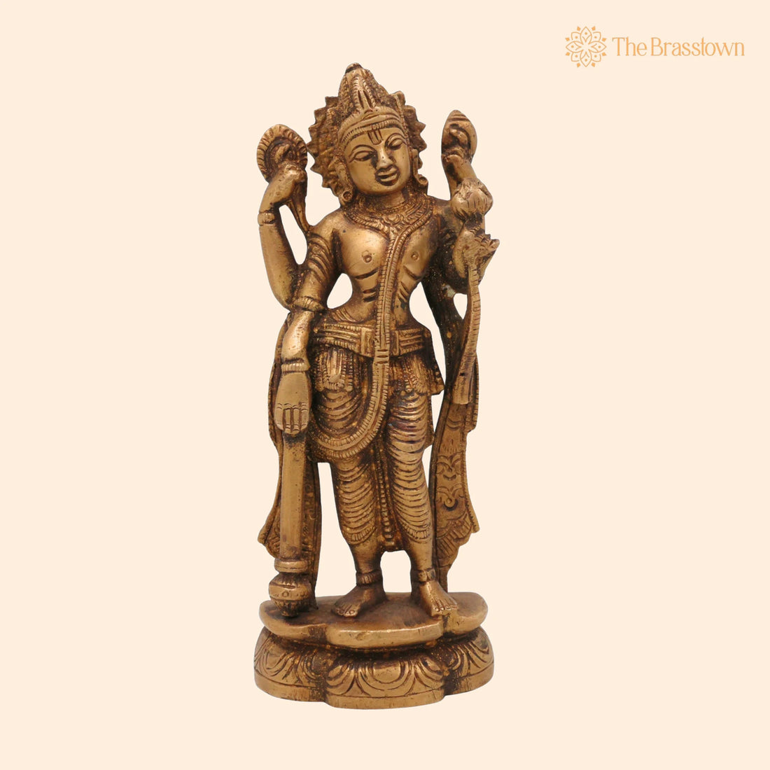 Brass Vishnu Idol – Narayana Murti, Keshava Pratima, Handcrafted Pooja Statue for Home Décor &amp; Gifts 5.5 Inch 1
