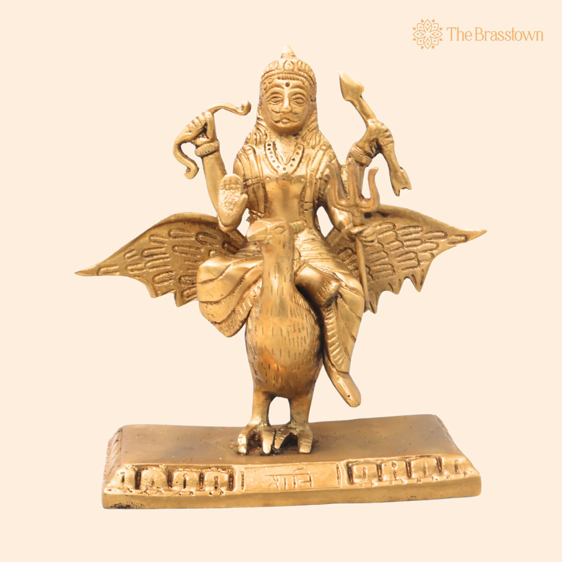 Brass Shani Dev Idol – Handcrafted Shani Bhagwan Murti, Shanishwara Statue, Saneeswaran Vigraham for Puja, Home Mandir &amp; Décor 7 Inch 1