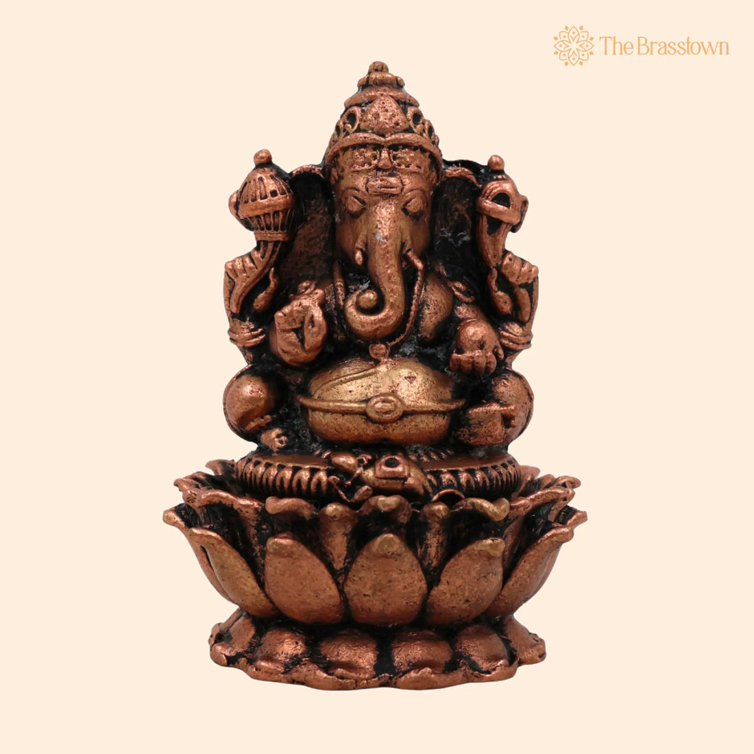 Copper Ganesha Idol – Handcrafted Tamra Ganapati Statue, Thamira Vinayaka, Pillaiyar Murti for Pooja, Home Décor &amp; Gifts 2 Inch 1